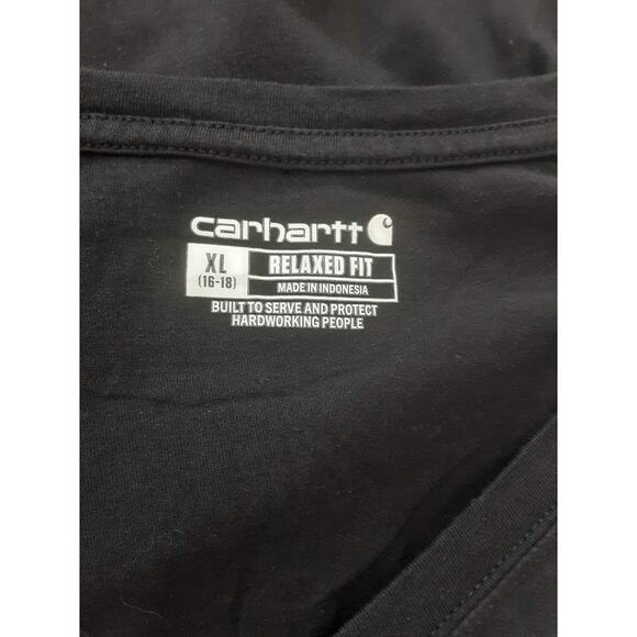 Carhartt Relaxed Fit Black V-Neck Tee Womens XL - Picture 3 of 4